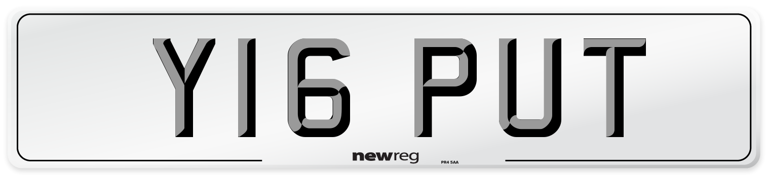 Y16 PUT Number Plate from New Reg